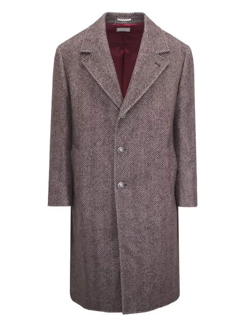 Brunello Cucinelli herringbone single-breasted coat