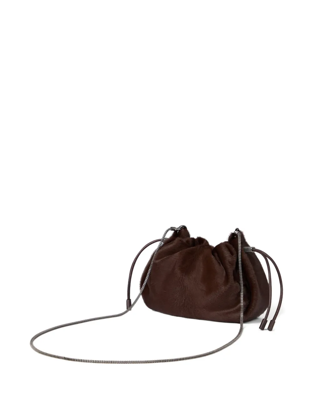 Brunello Cucinelli Mellow mini bucket-tas Bruin