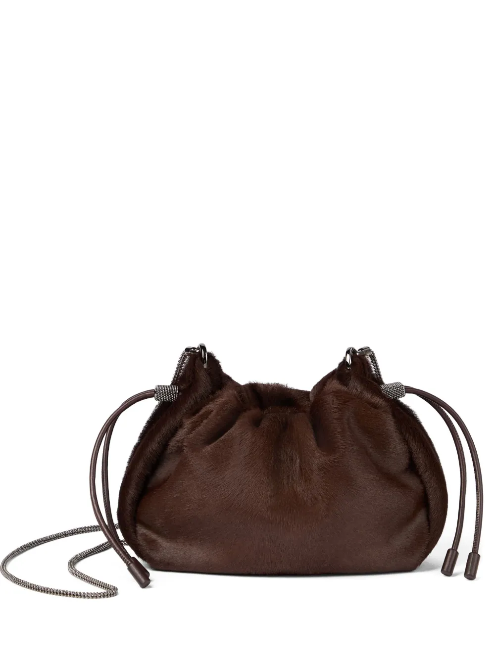 Brunello Cucinelli Mellow mini bucket-tas Bruin