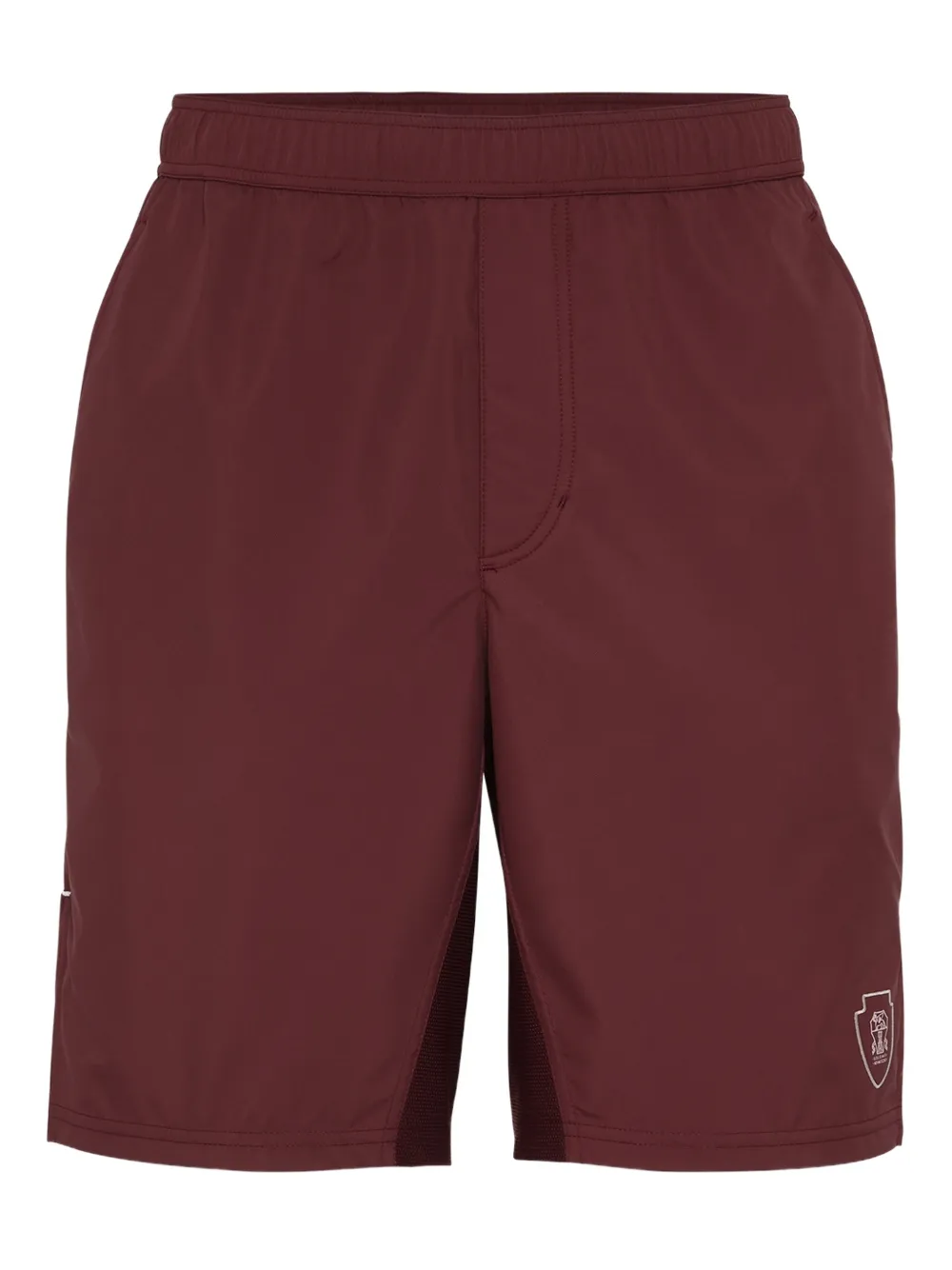 Brunello Cucinelli Shorts met elastische taille en vlakken Rood