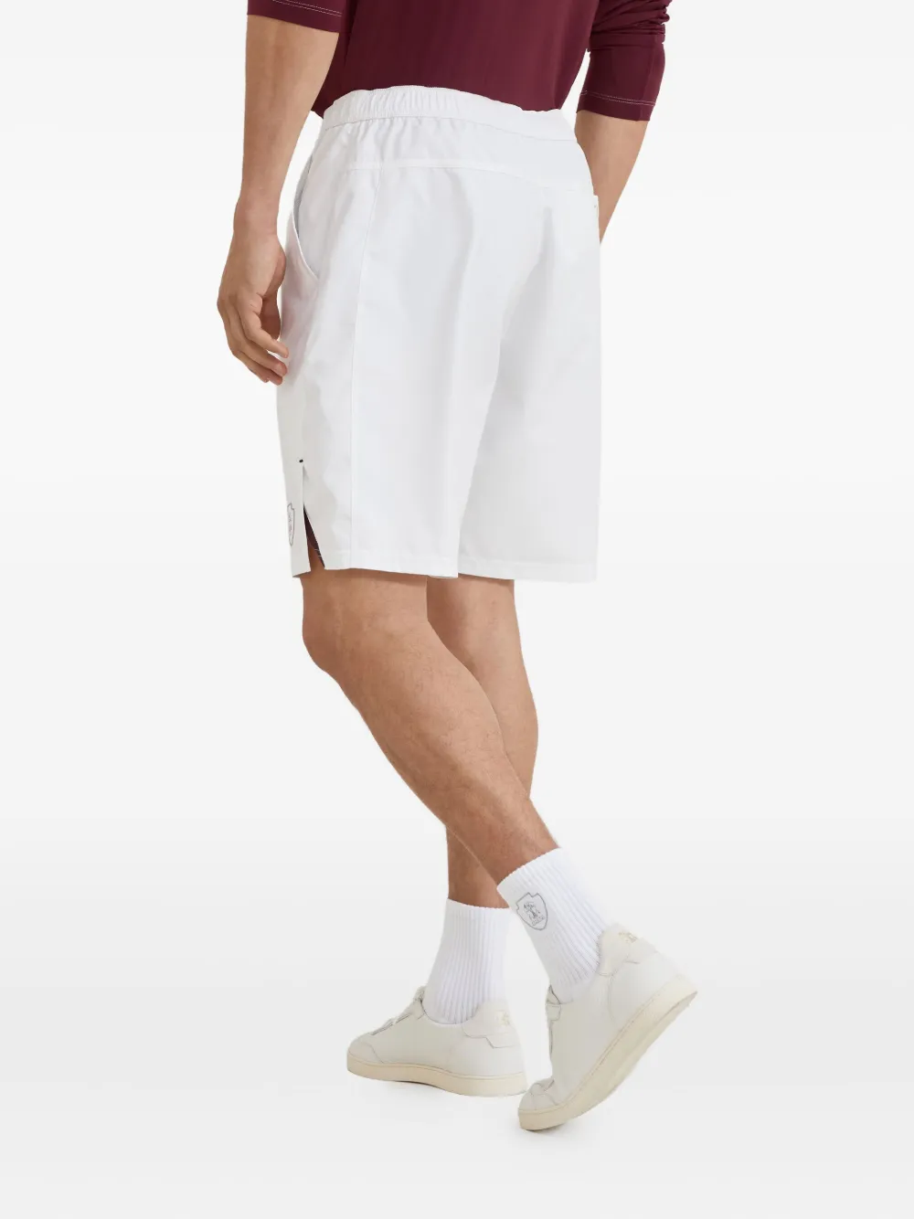 Brunello Cucinelli Shorts met elastische taille en vlakken Wit