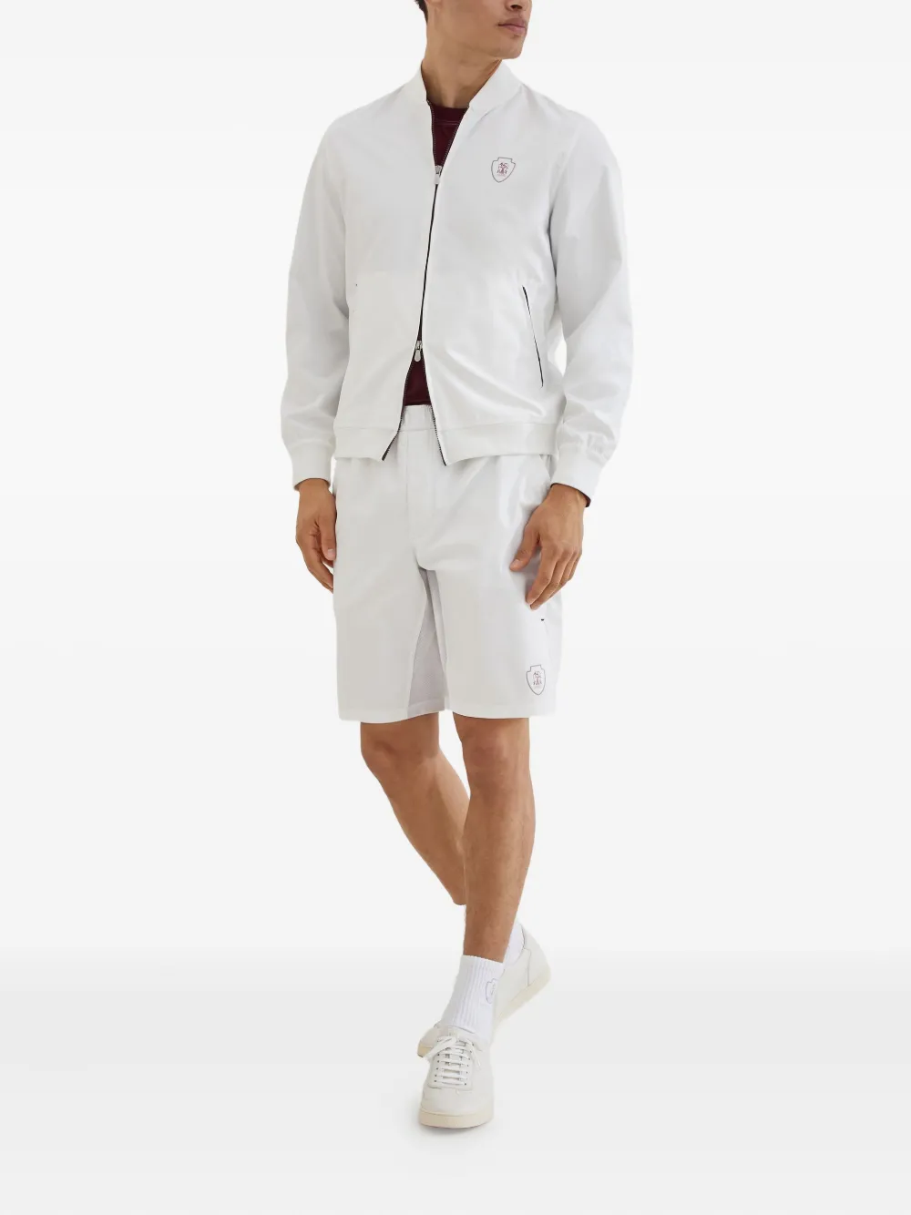Brunello Cucinelli Shorts met elastische taille en vlakken Wit