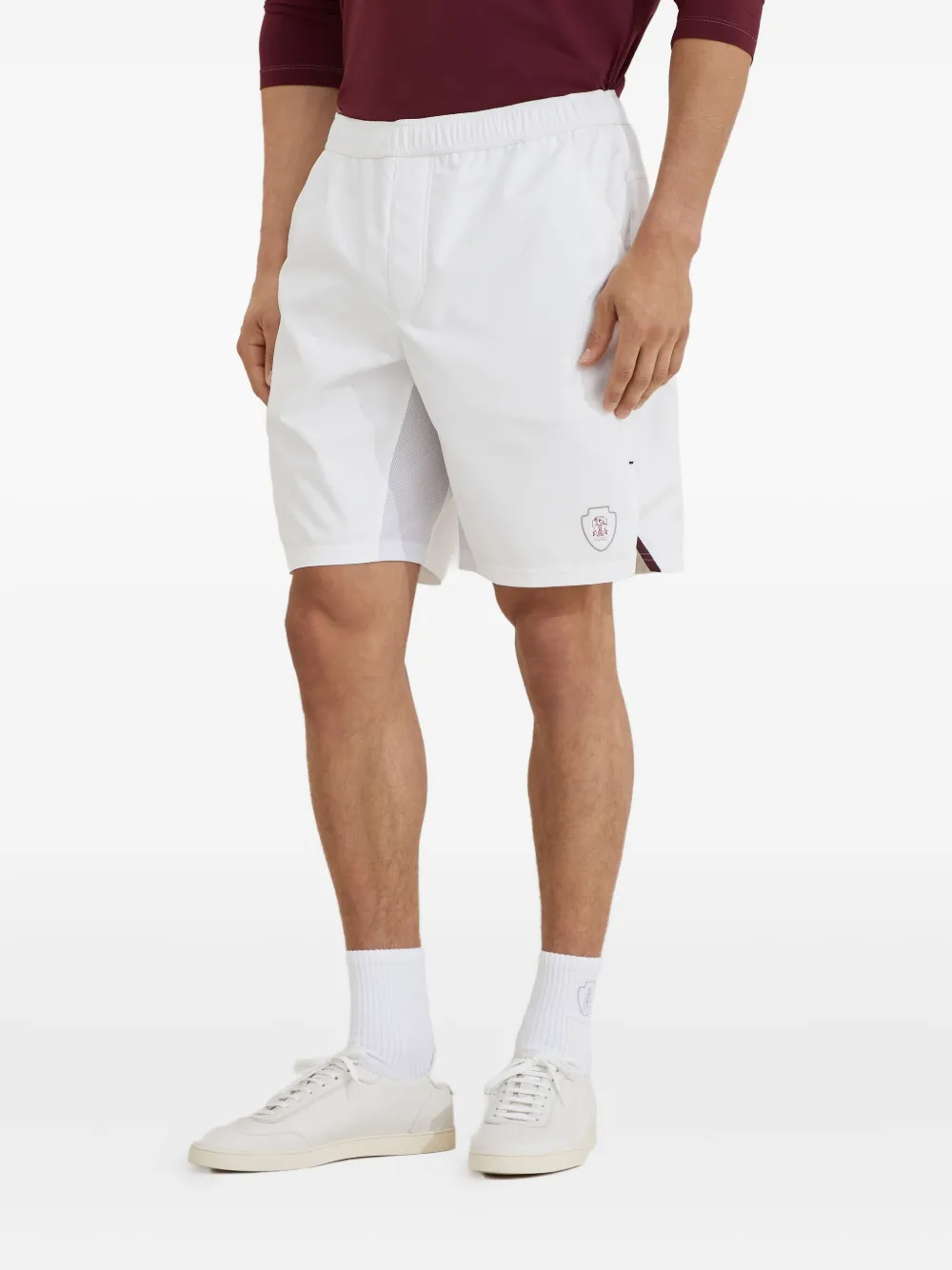 Brunello Cucinelli Shorts met elastische taille en vlakken Wit