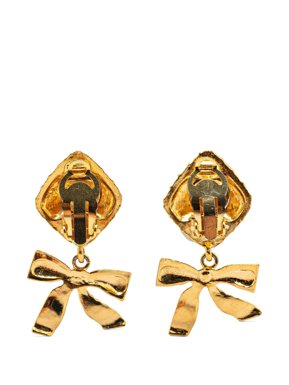 CHANEL Pre-Owned 1970-1980 Drop Bow Clip On Earrings costume earrings | Image 2