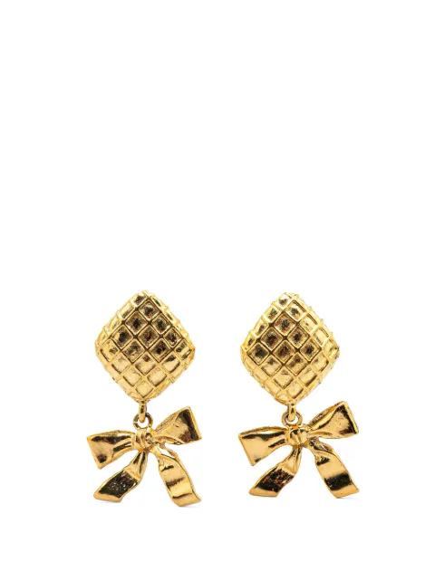 CHANEL Pre-Owned 1970-1980 Drop Bow Clip On Earrings costume earrings
