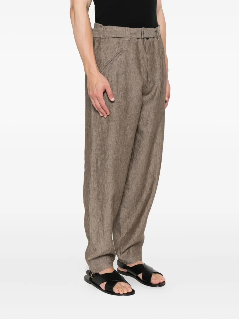 Giorgio Armani Broek met ceintuur Bruin