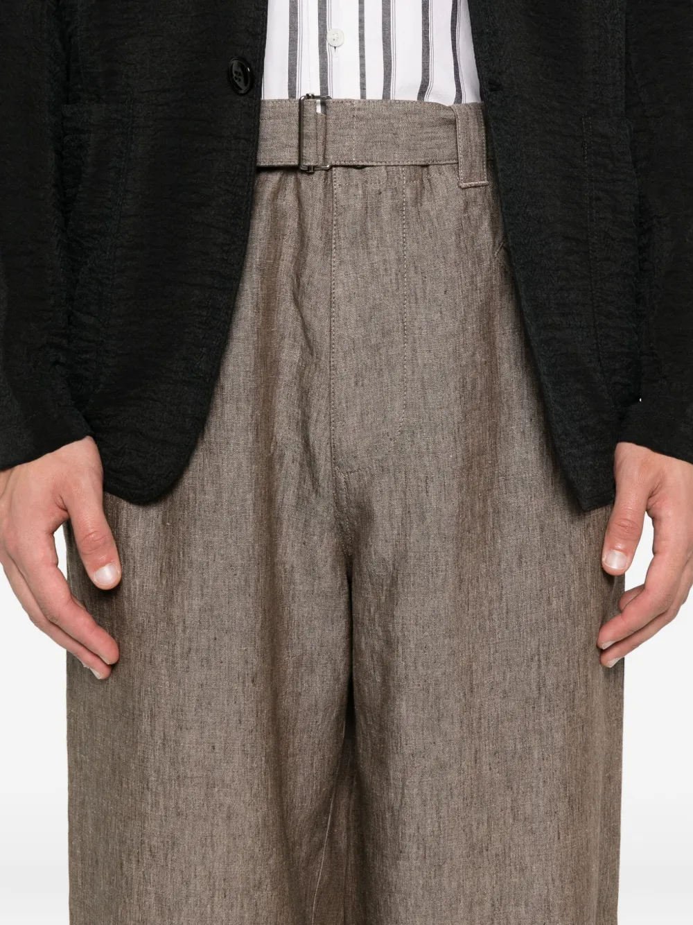 Giorgio Armani Broek met ceintuur Bruin