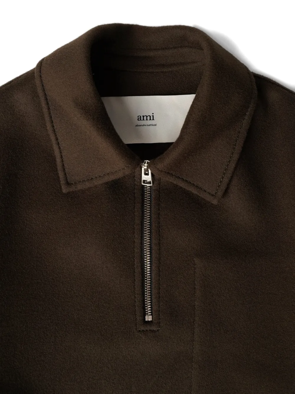  Ami Paris Hal-zip Jacket - Brown 