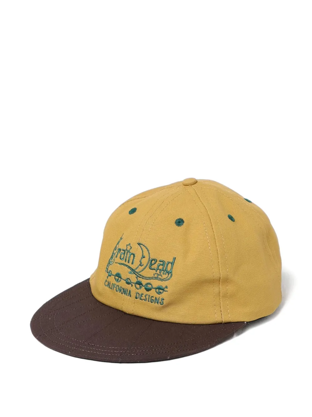 Brain Dead California Designs Long Brim Cap In Yellow