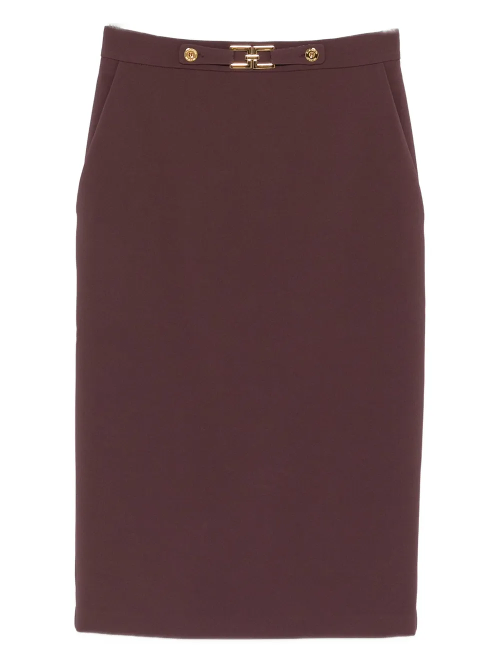 Elisabetta Franchi Button-fastening Pencil Skirt In Purple