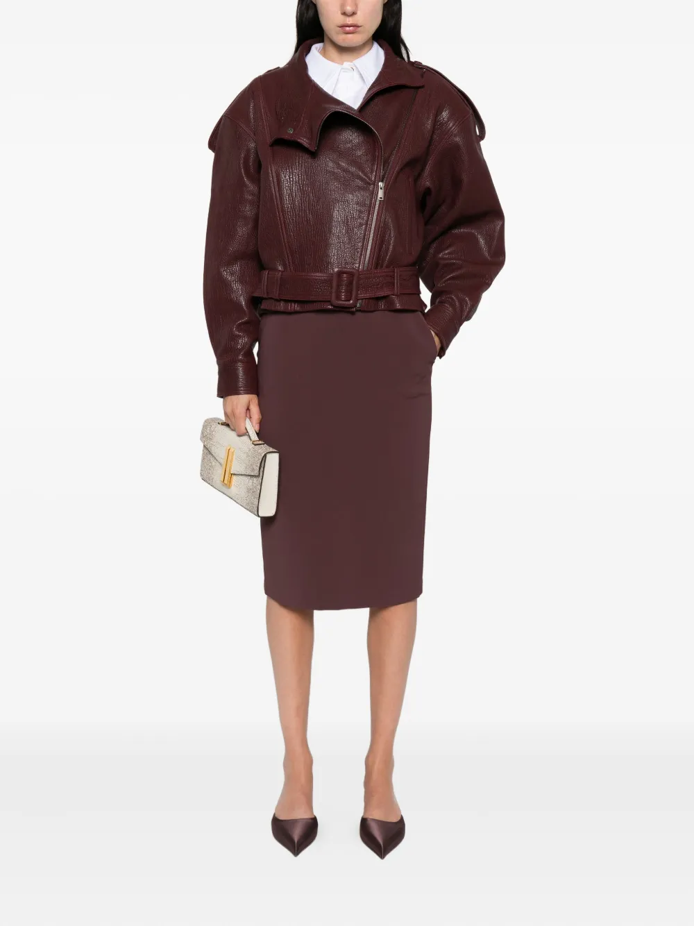 Elisabetta Franchi button-fastening pencil skirt Bruin