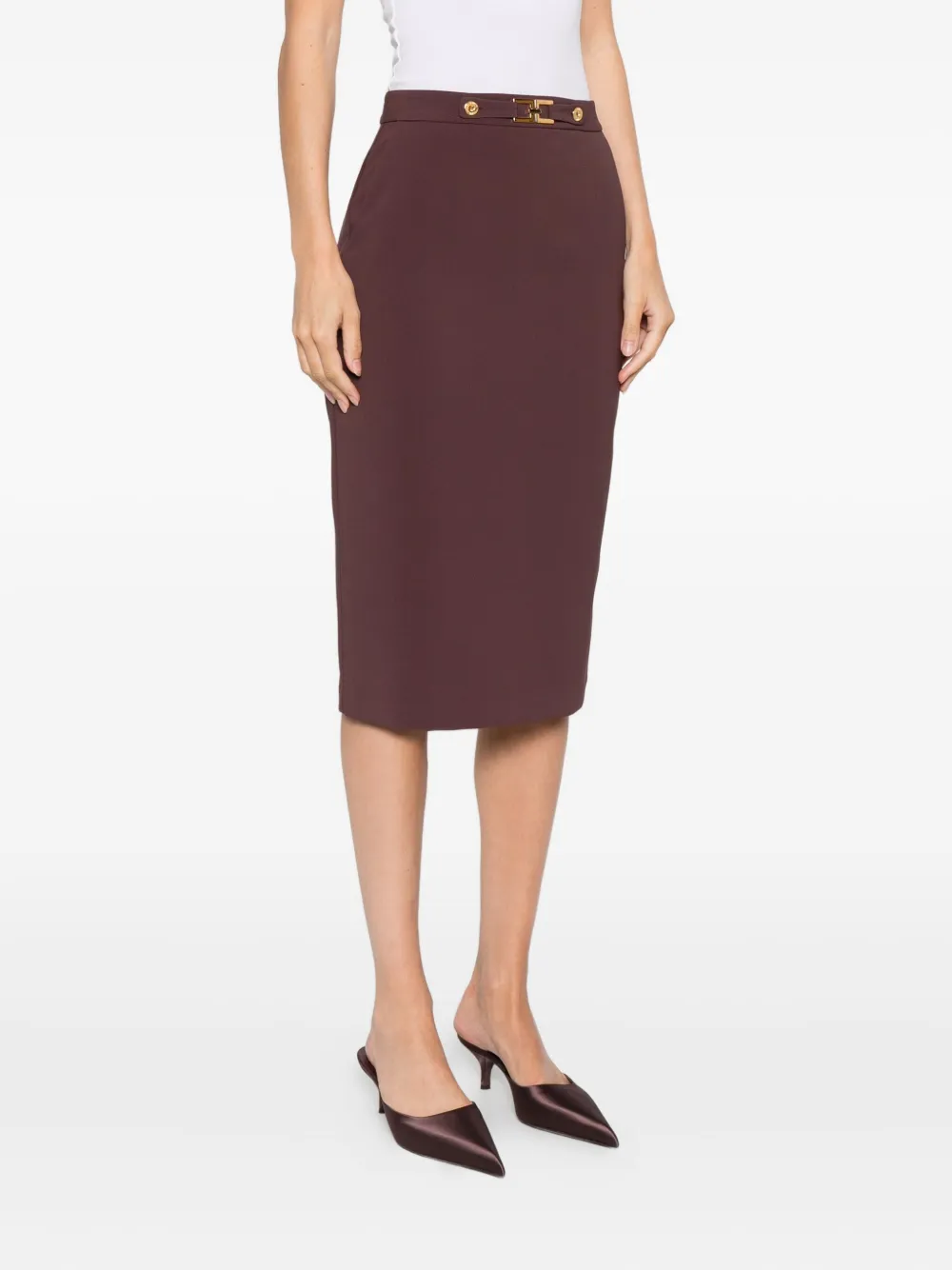 Elisabetta Franchi button-fastening pencil skirt Bruin