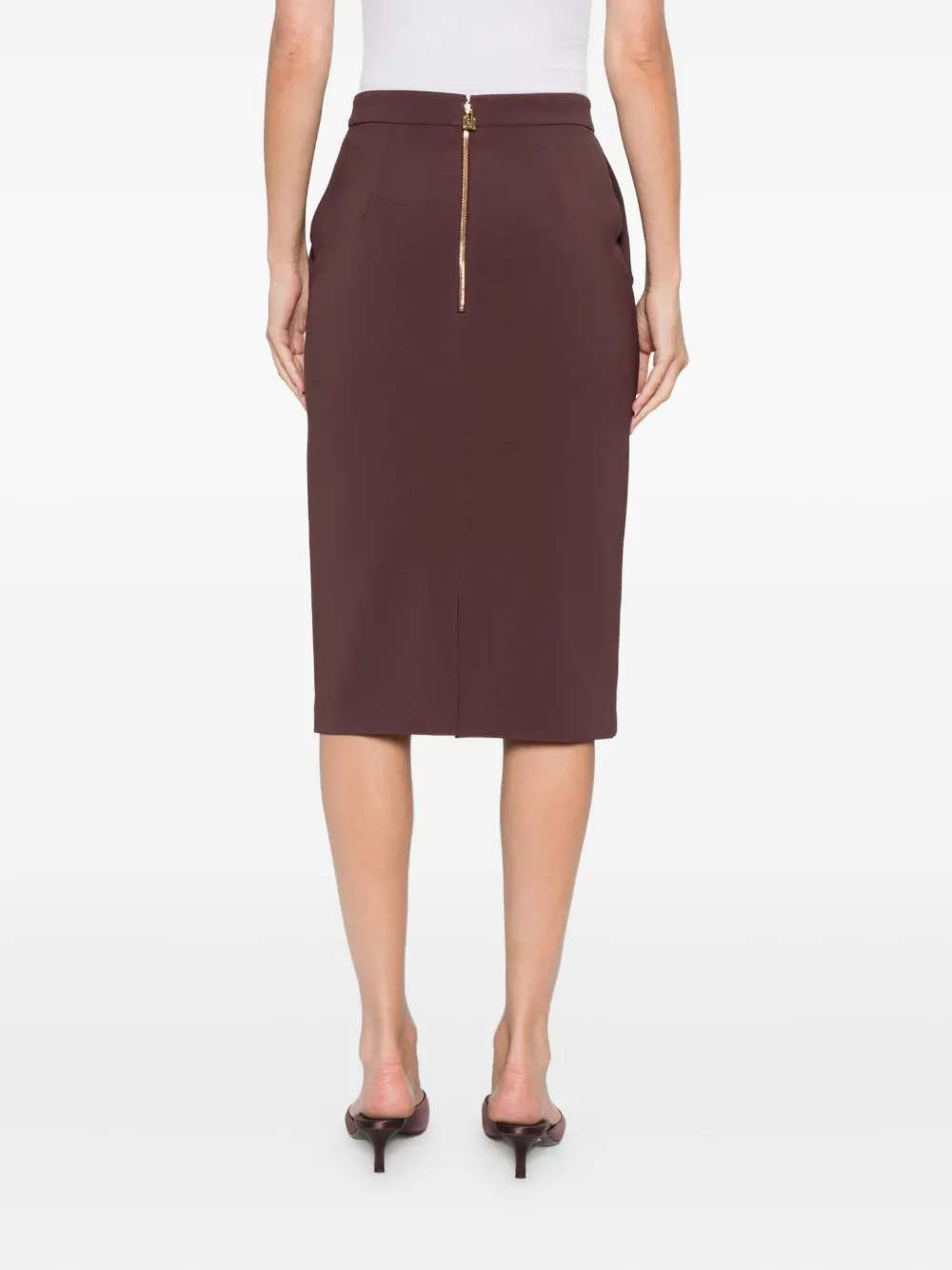 Elisabetta Franchi button-fastening pencil skirt Bruin