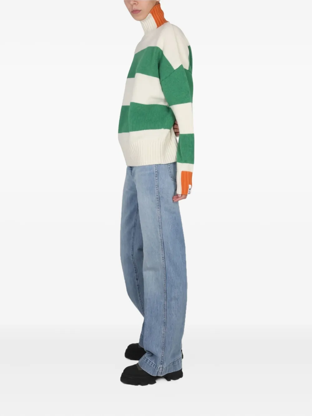 RIGHT FOR striped turtleneck sweater | Knitted Sweaters | Image 2