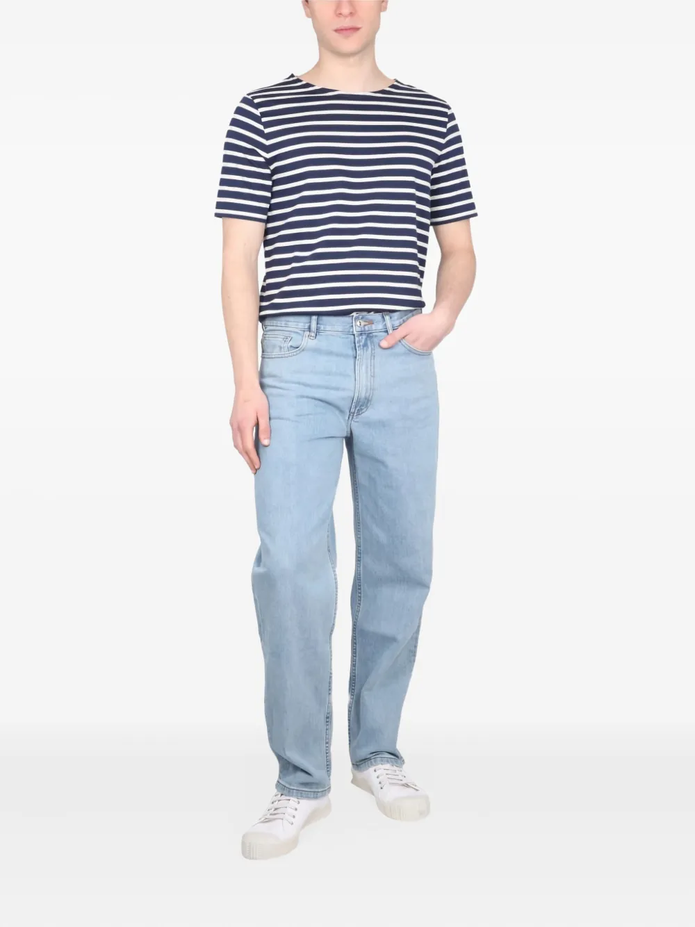 Saint James striped cotton T-shirt - Blauw