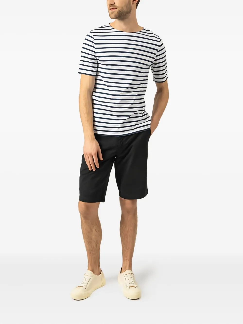 Saint James Gestreept T-shirt - Blauw