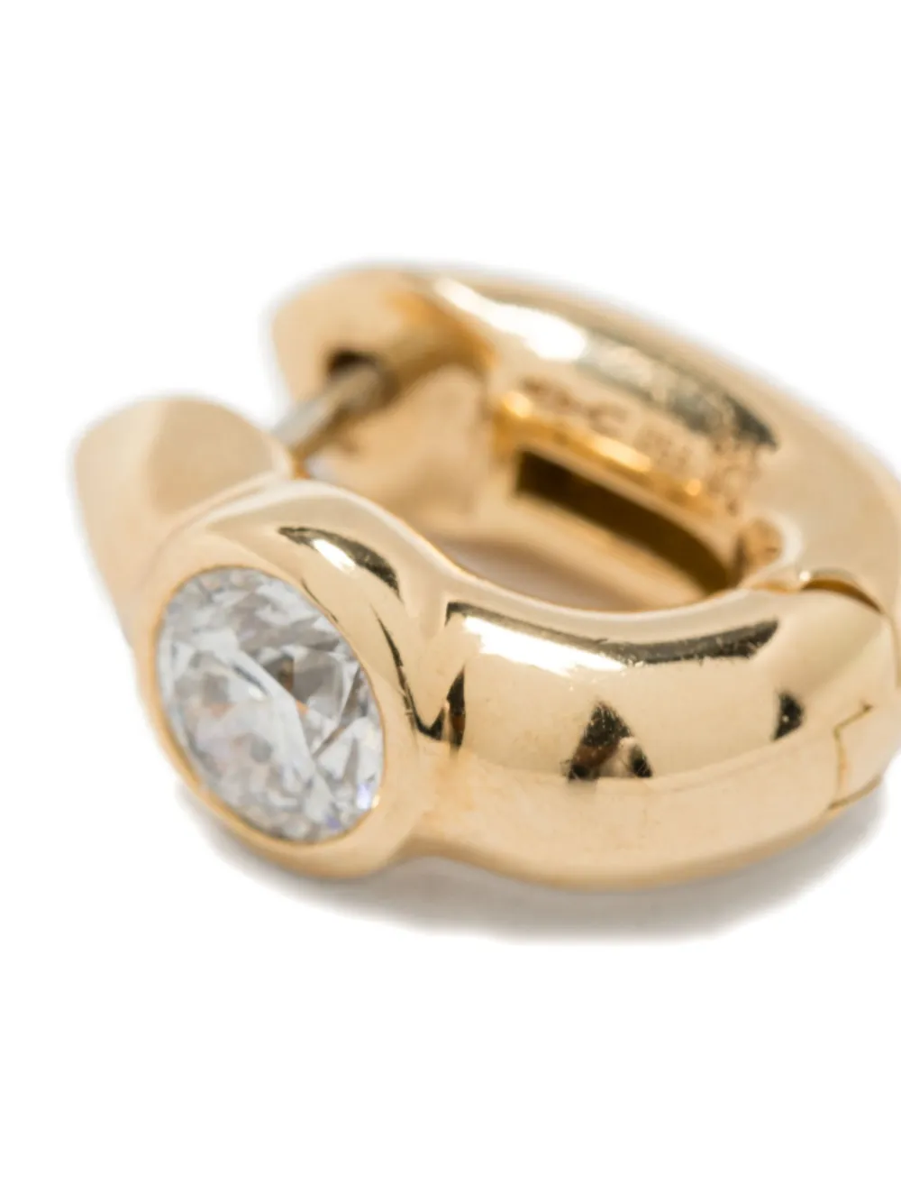 Uniform Object 18k Yellow Gold Tusk Diamond Hoop Earrings In Gold