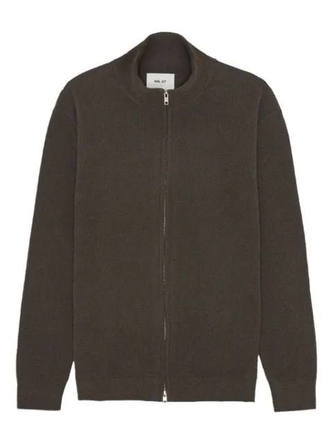 NN07 ribbed zip-up cardigan