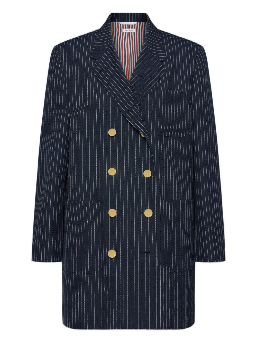 Thom Browne pinstripe double-breasted jacket | Blue | Image 1