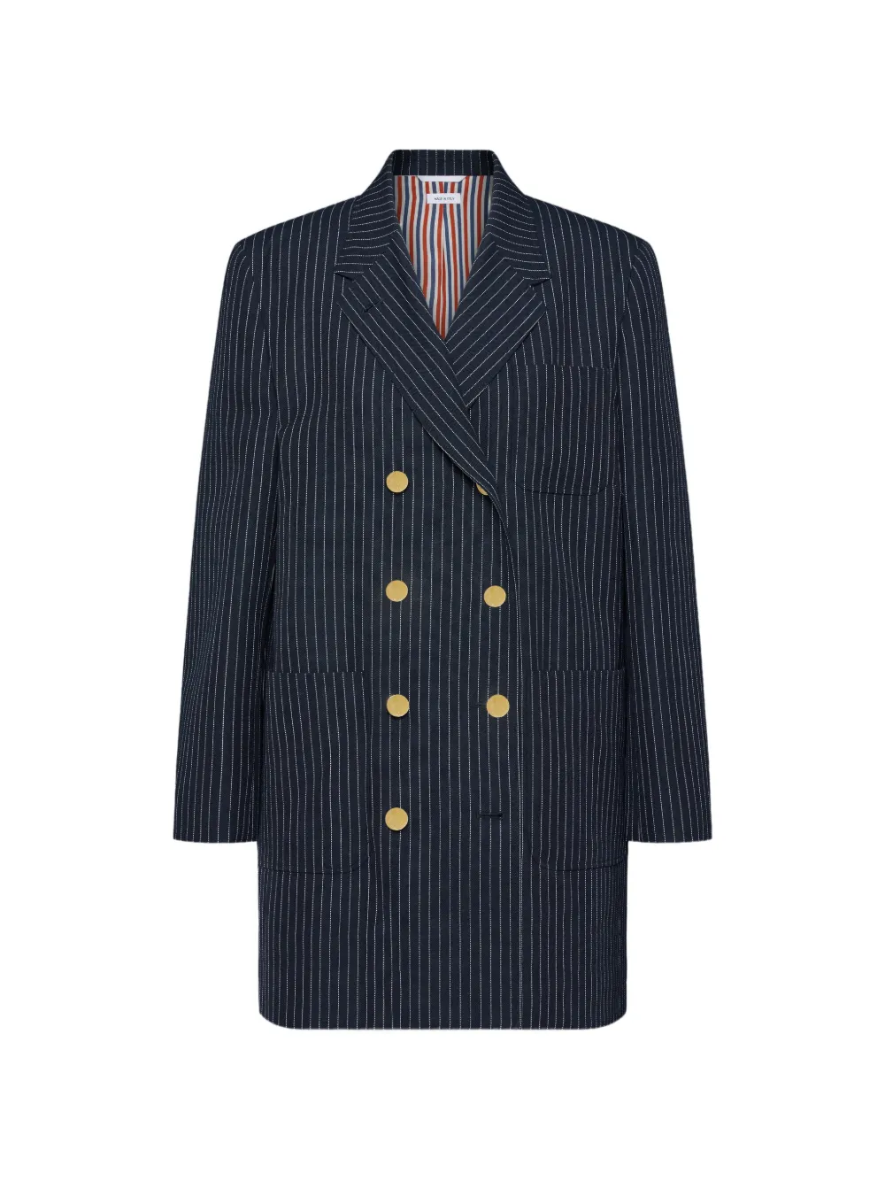 Thom Browne pinstripe double-breasted jacket - Blue