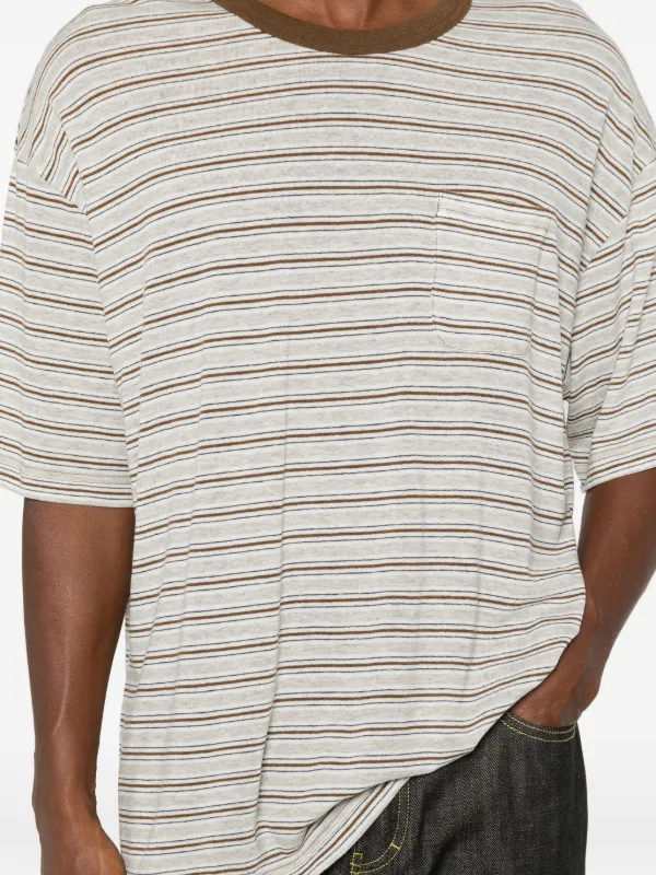 Visvim Mondo Border Striped T-shirt | Grey | FARFETCH JO