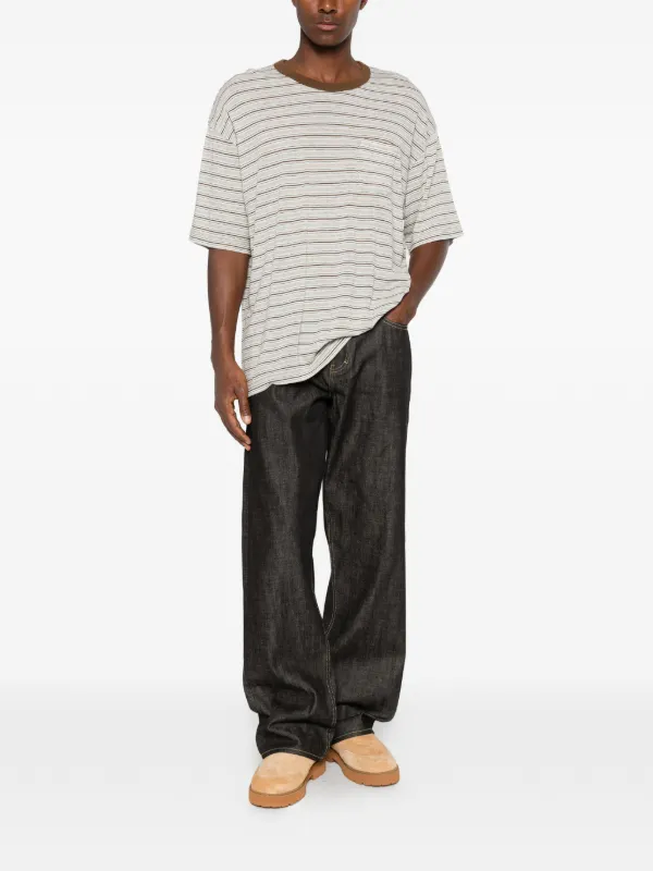 Visvim Mondo Border Striped T-shirt | Grey | FARFETCH JO