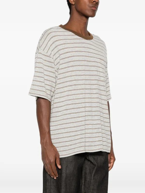 Visvim Mondo Border Striped T-shirt | Grey | FARFETCH AO