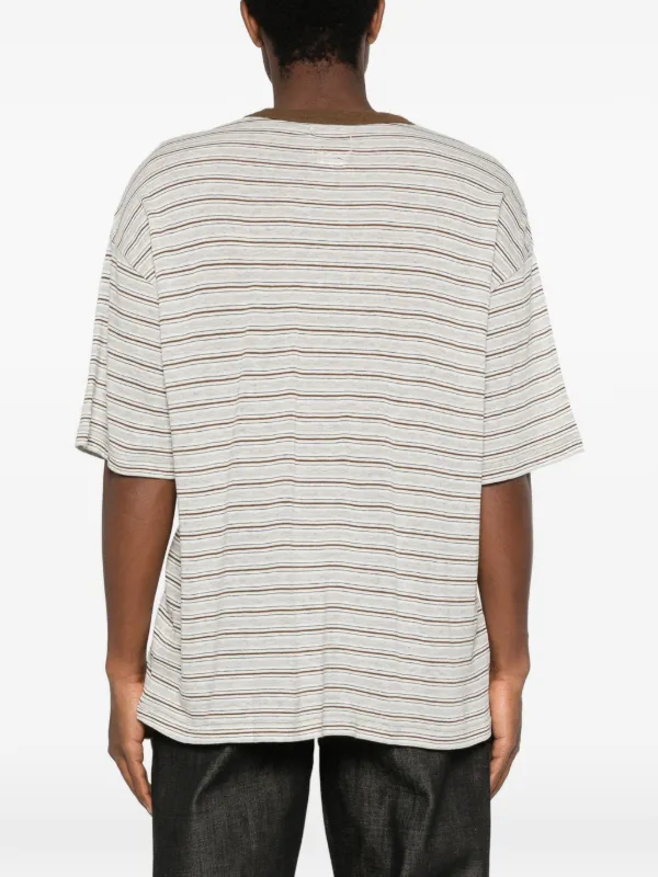 Visvim Mondo Border Striped T-shirt | Grey | FARFETCH JO