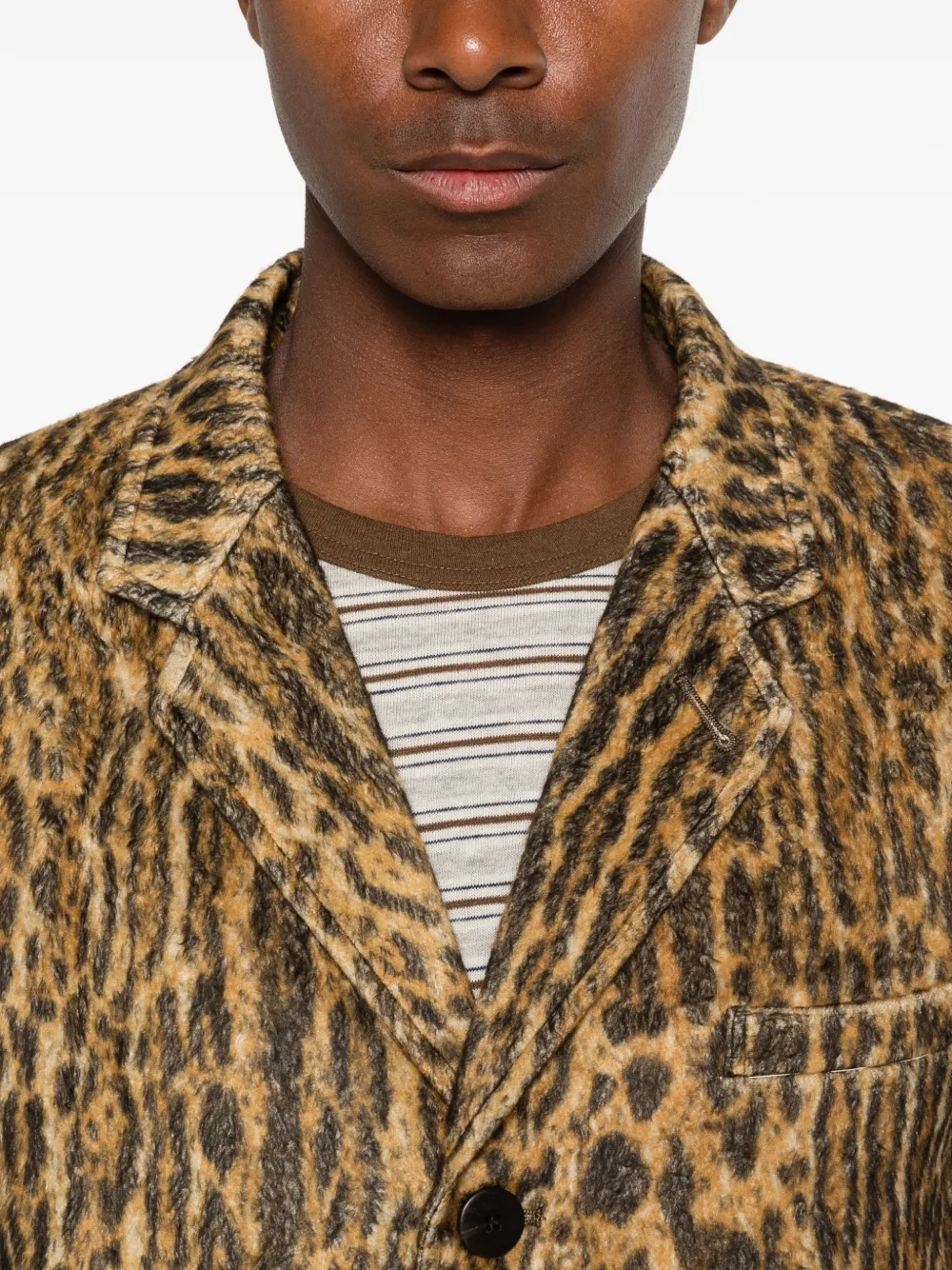 visvim Bowen blazer met luipaardprint Beige
