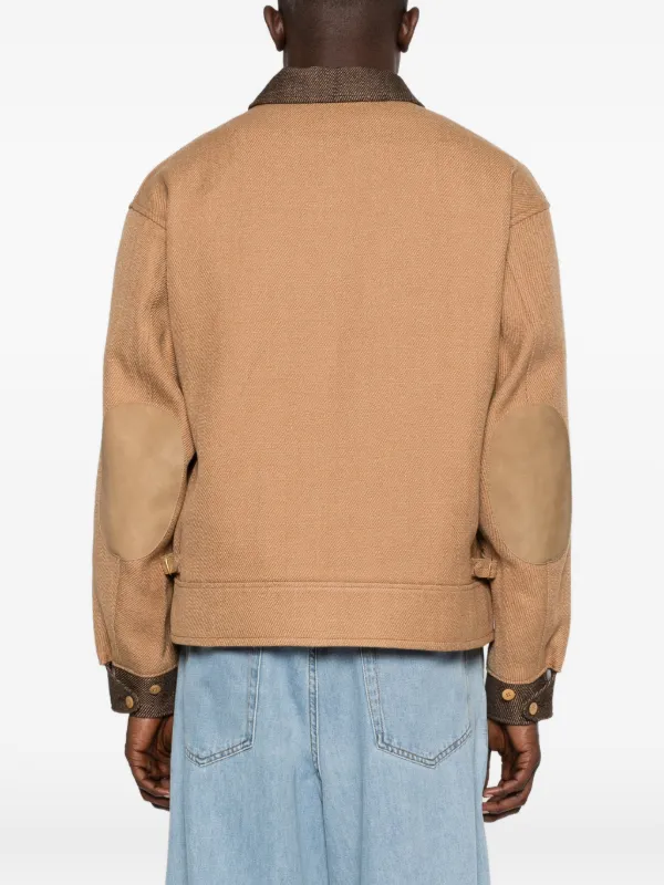 Visvim contrast-collar Zip Jacket | Neutrals | FARFETCH