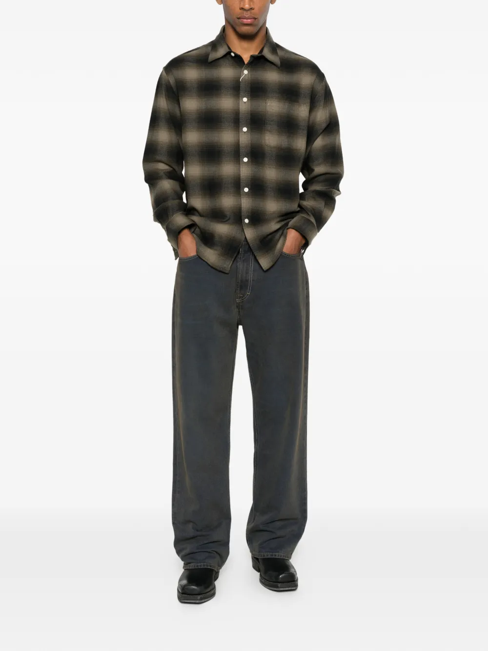 NN07 Deon check-pattern flannel shirt | Image 2