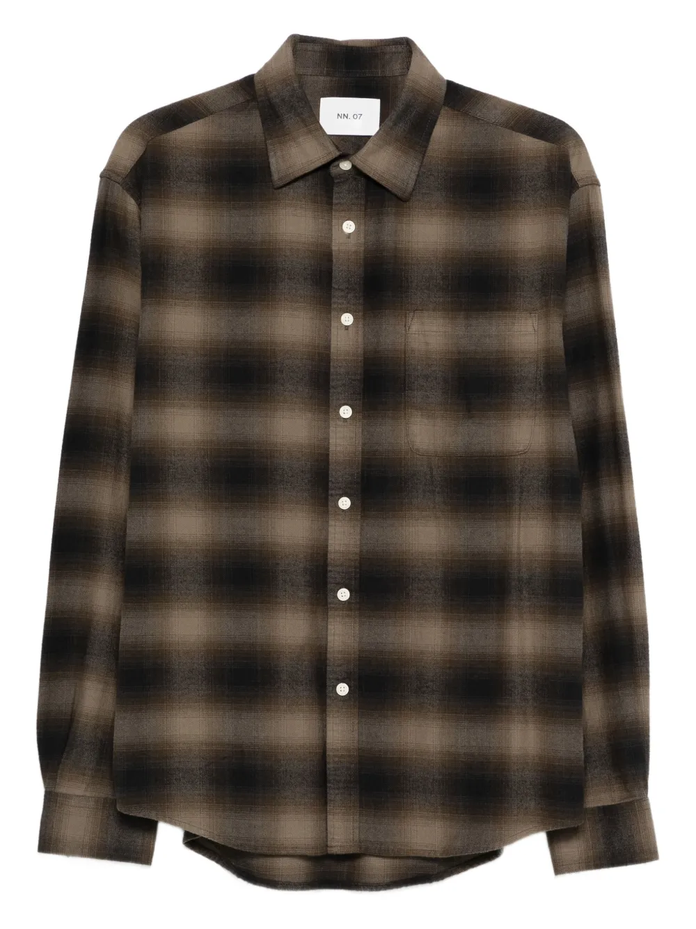 NN07 Deon check-pattern flannel shirt | negro | Image 1