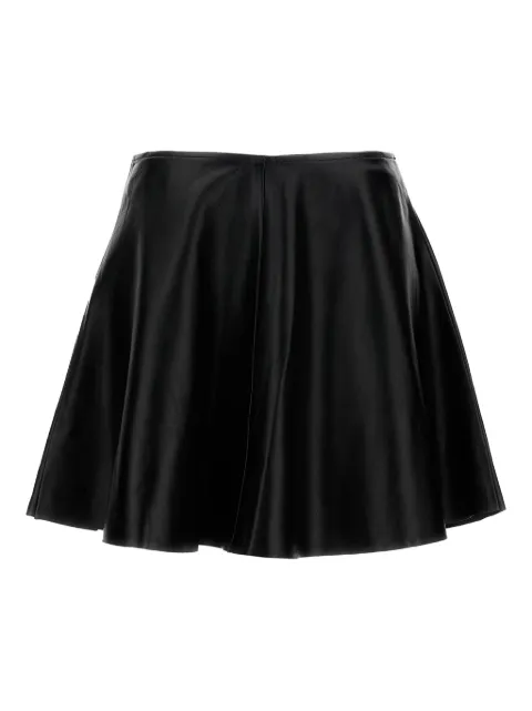 Haikure leather pleated skirt