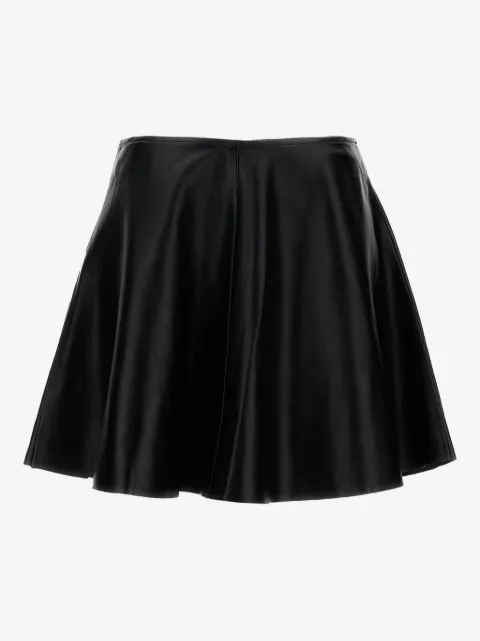 Haikure leather pleated skirt
