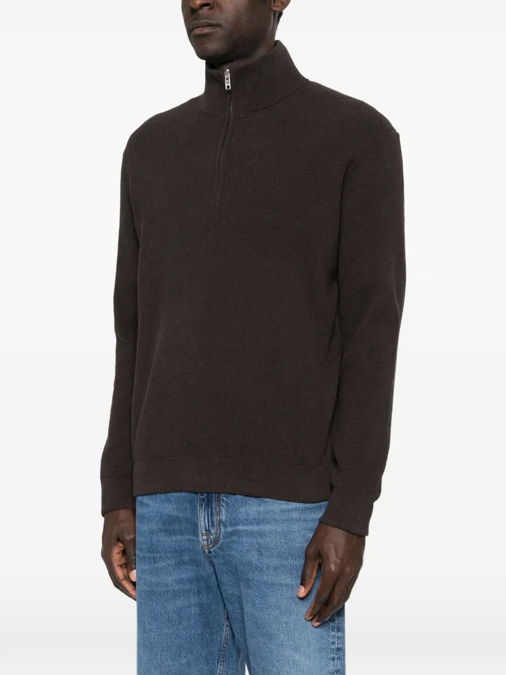  Nn07 Danny 6429 Half-zip Sweater - Brown 