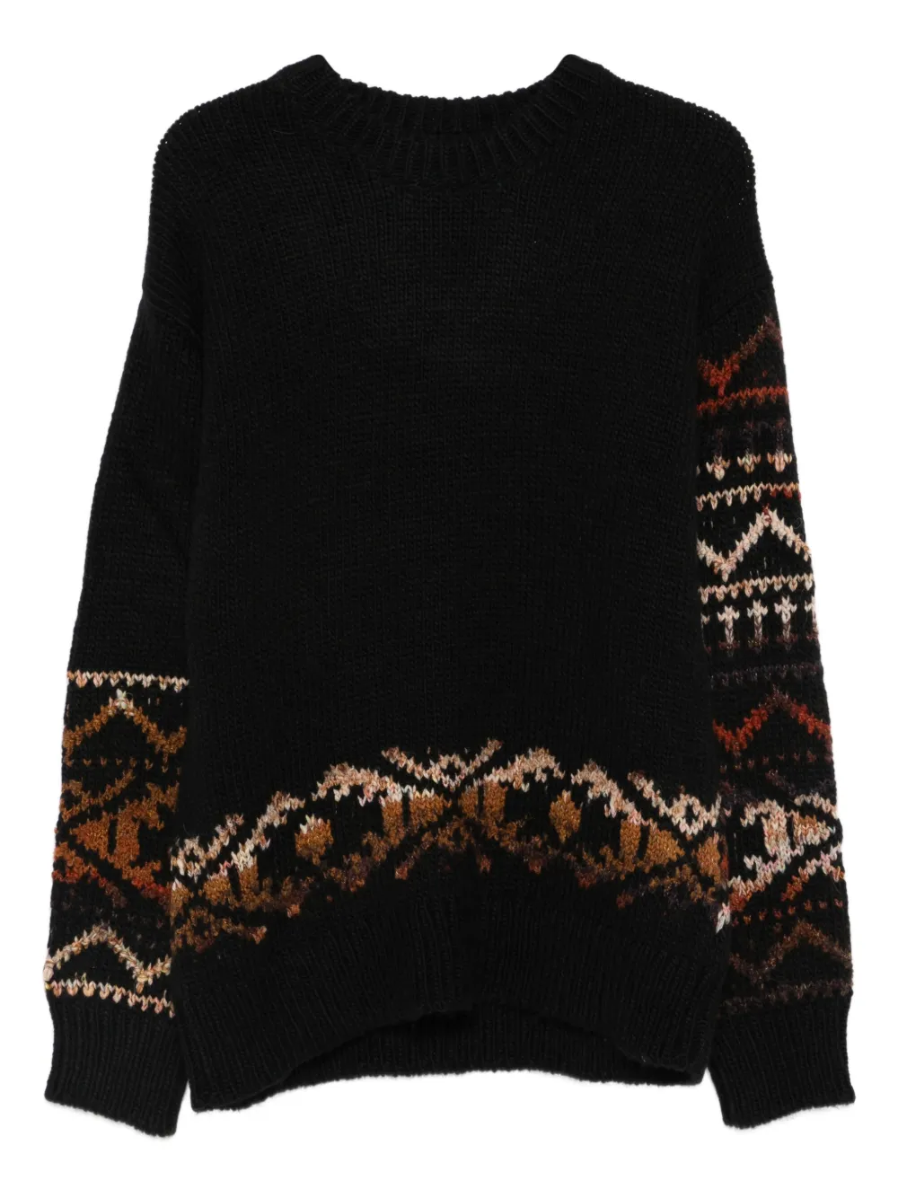 NN07 Emil patterned crew-neck sweater | Schwarz | Image 1