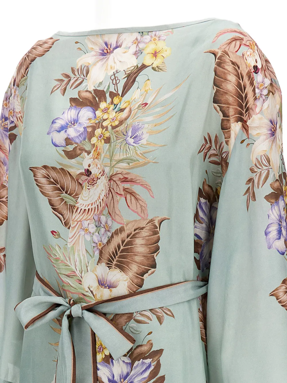 ZIMMERMANN floral-print belted dress Groen