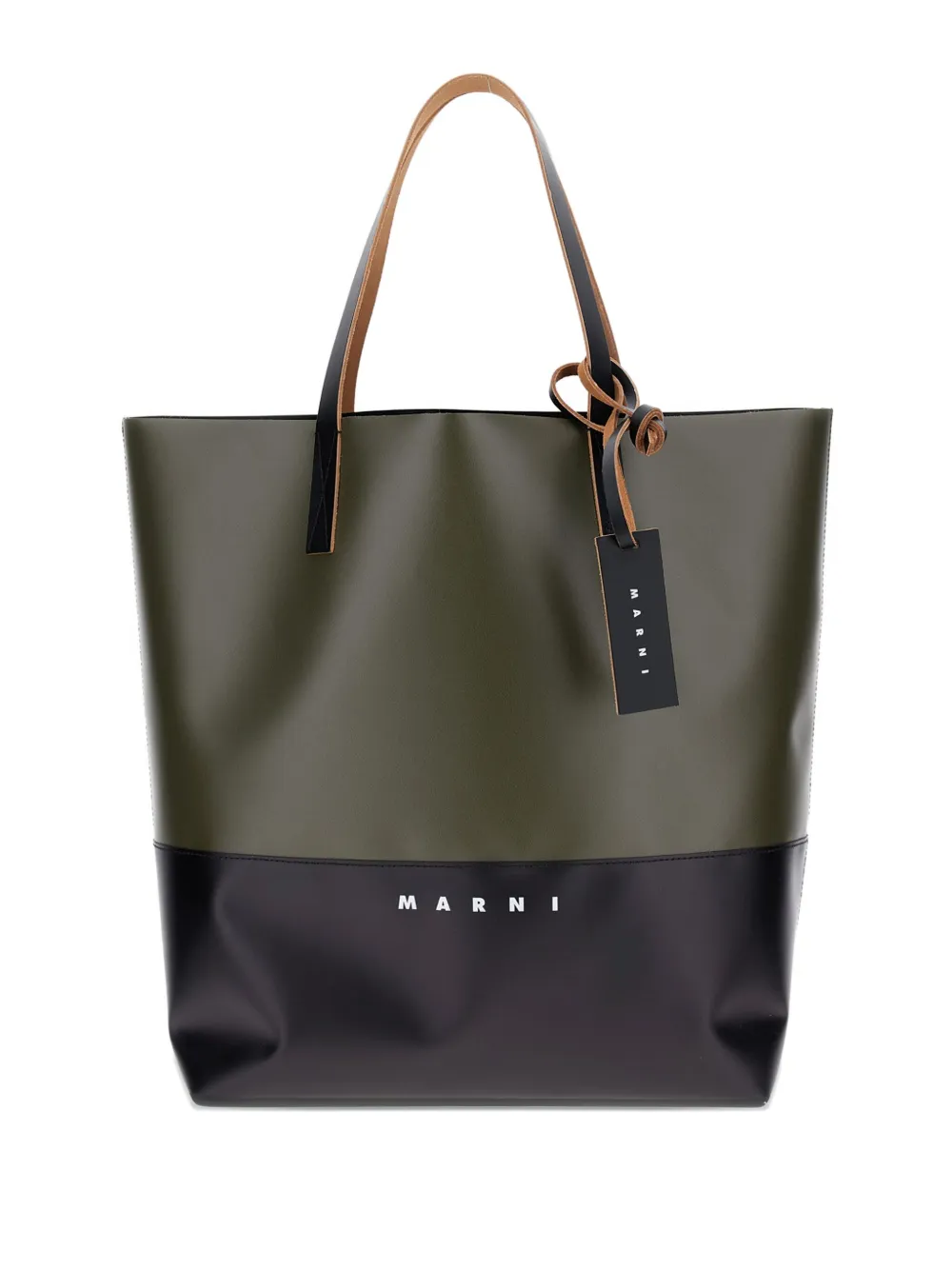 Marni colour-block logo-detail tote bag | Green | Image 1