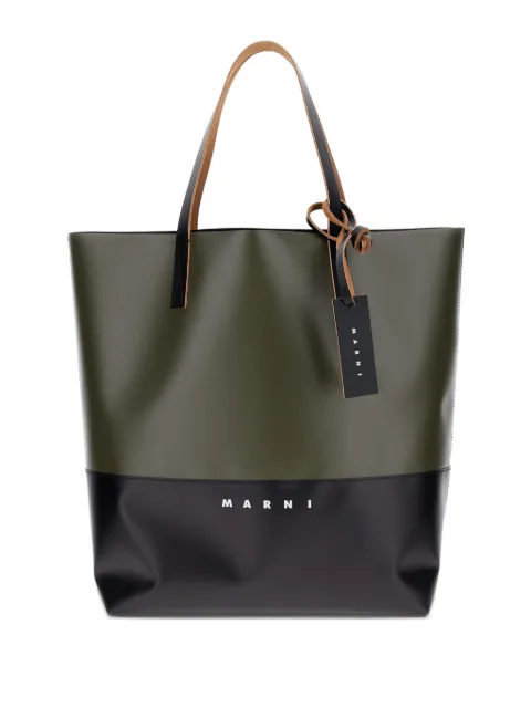 Marni colour-block logo-detail tote bag