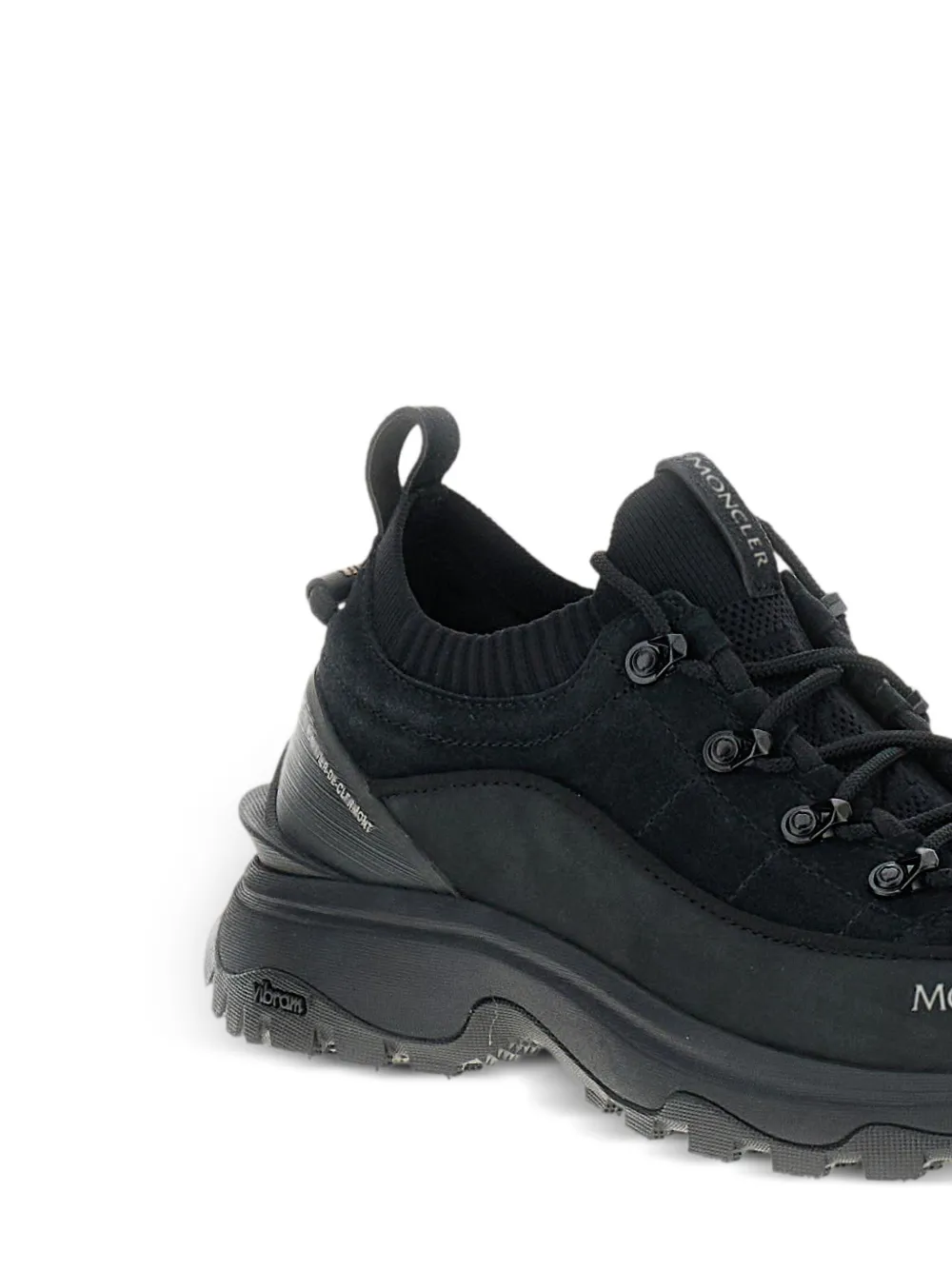 Moncler knitted-panel lace-up trainers Black