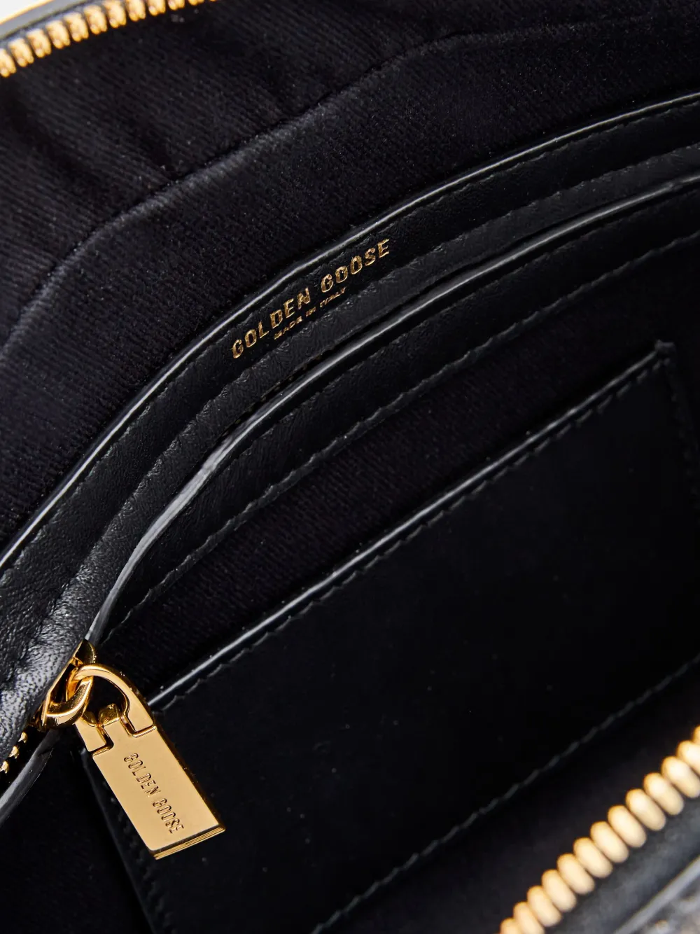 Golden Goose Vita leren tas met handvat Zwart