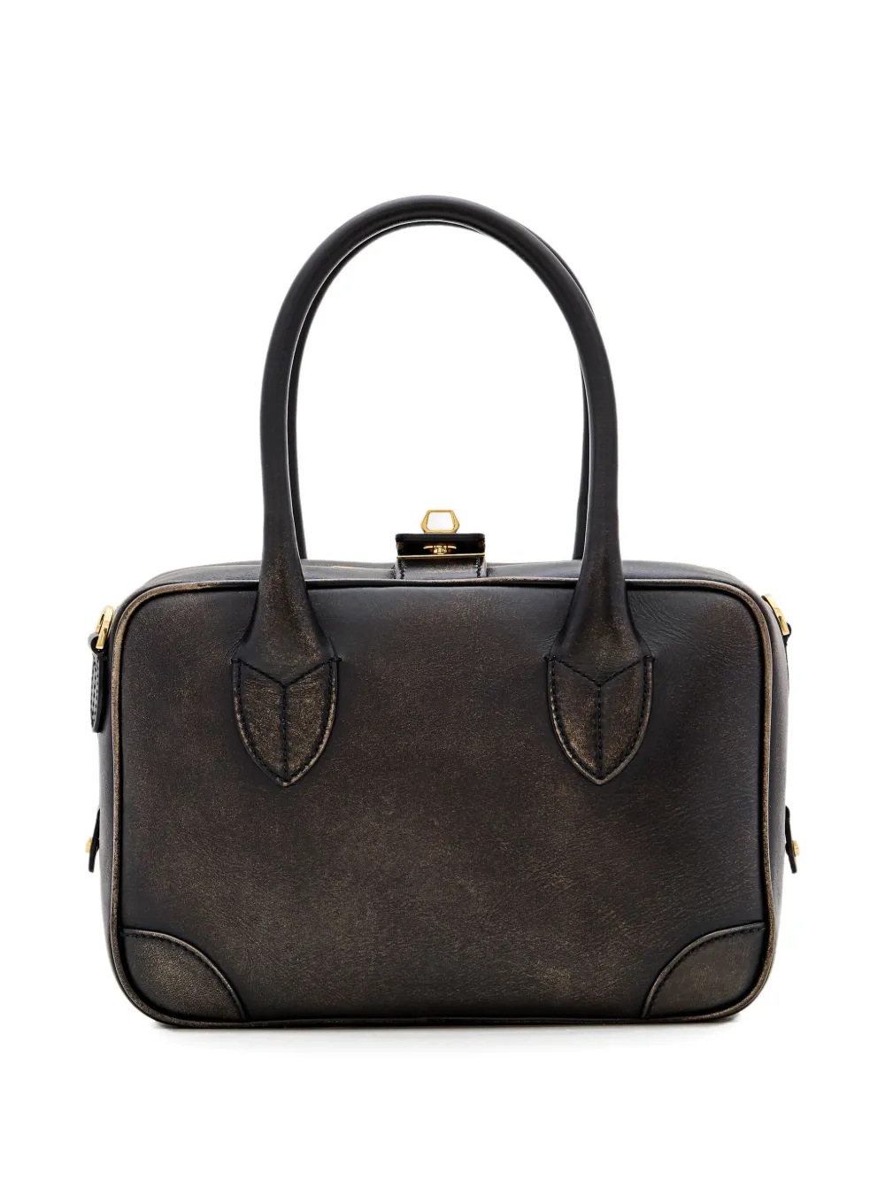 Golden Goose Vita leren tas met handvat Zwart