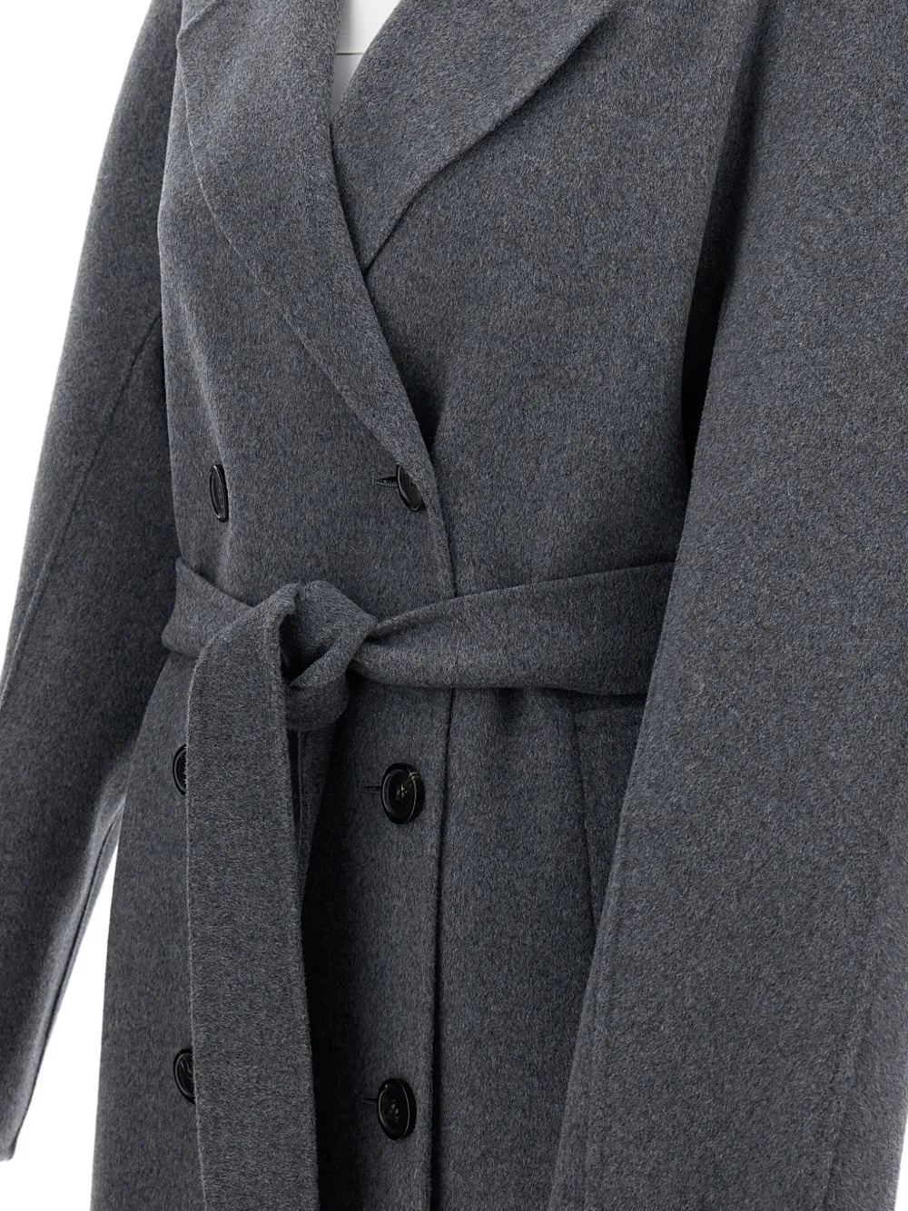 'S Max Mara Jas met ceintuur en dubbele rij knopen Grijs