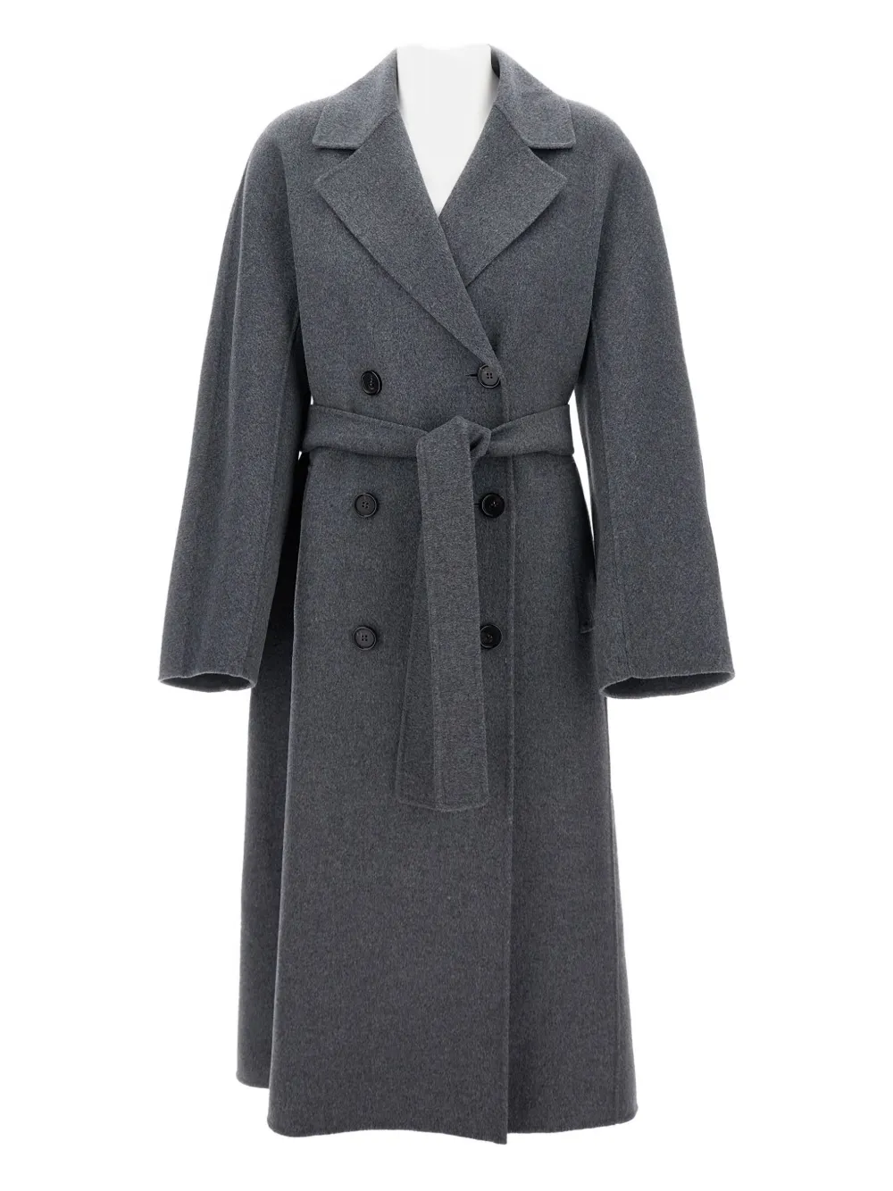 'S Max Mara Jas met ceintuur en dubbele rij knopen Grijs