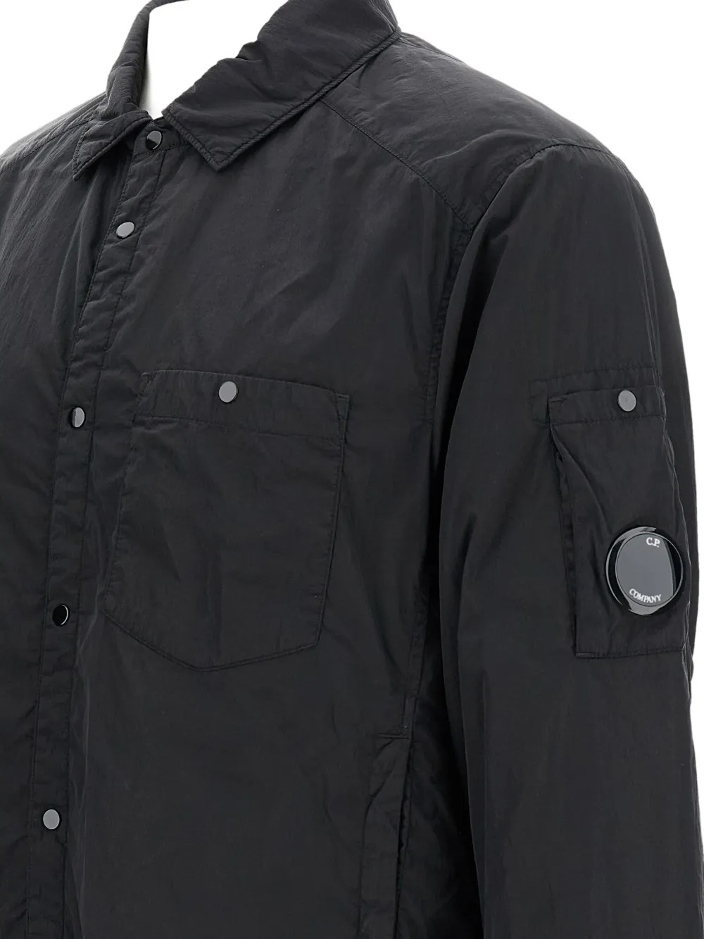 C.P. Company Shirtjack met zak met knoopsluiting Zwart