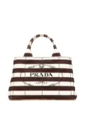 Prada Pre-Owned 2013-2025 Small Canvas Stripes Canapa Logo satchel - Brown