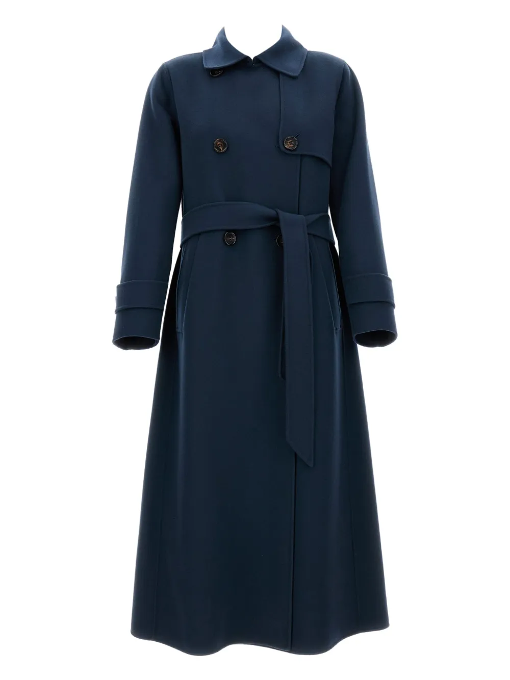 'S Max Mara ベルテッド ダブルコート - ブルー 'S Max Mara ベルテッド ダブルコート - ブルー