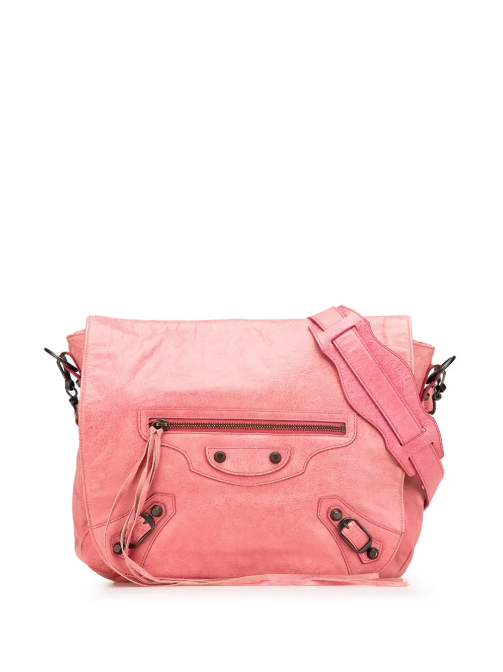 Balenciaga Pre-Owned 2010-2025 Lambskin Motocross Classic Folk crossbody bag | Pink | Image 1