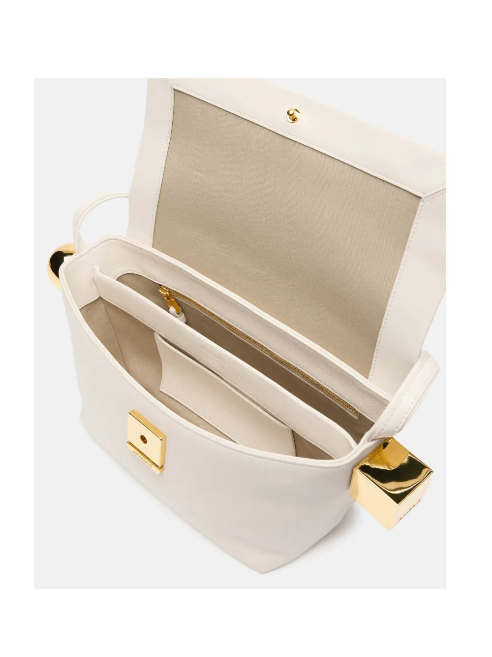 Jacquemus Leren schoudertas met metallic gesp Beige
