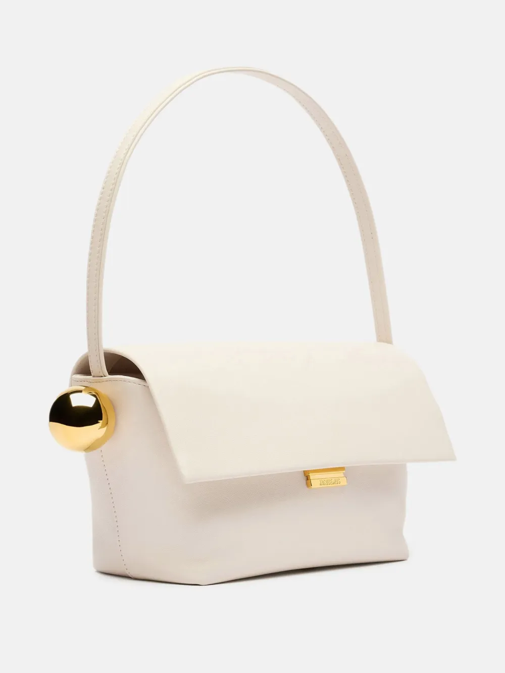 Jacquemus Leren schoudertas met metallic gesp Beige